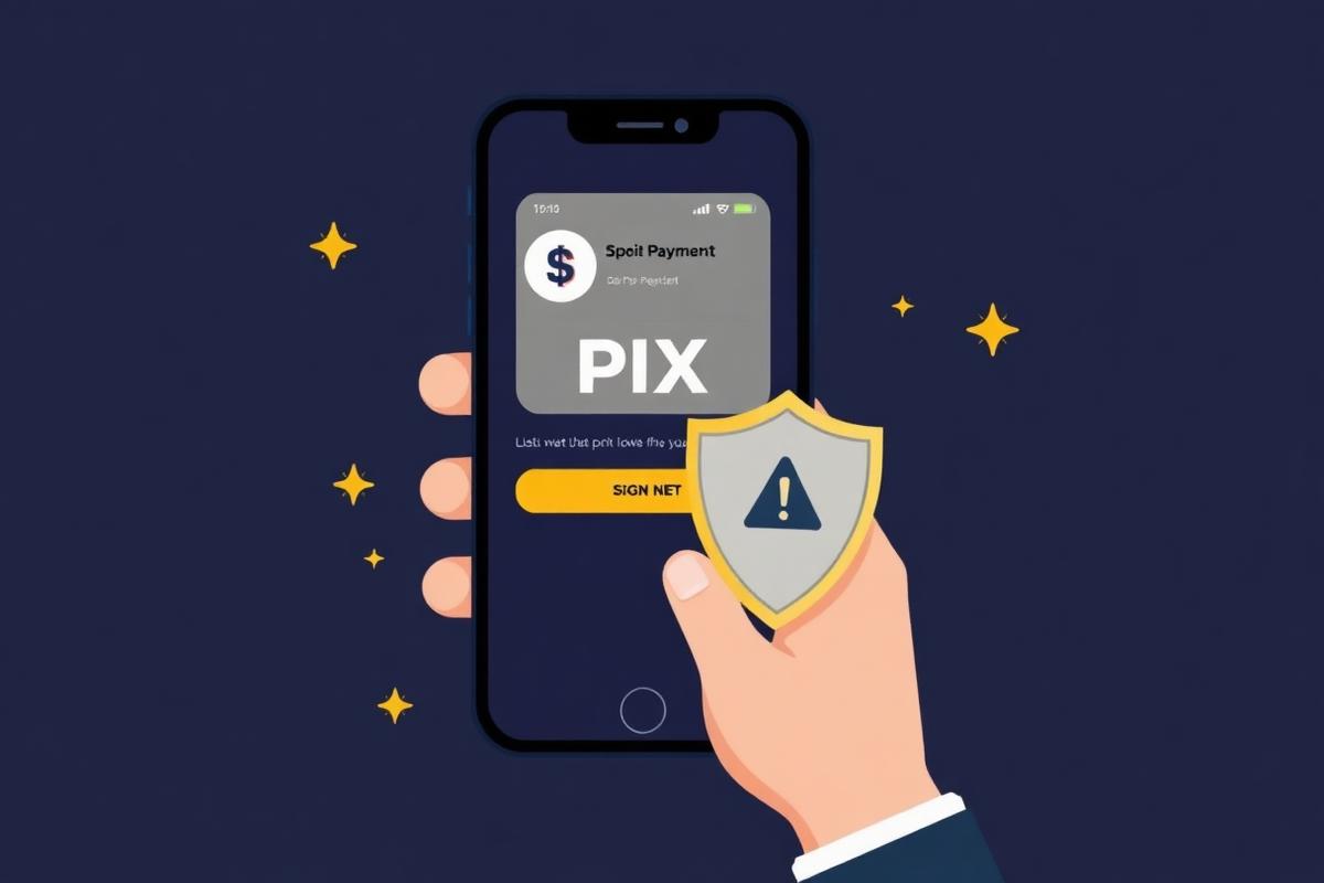 Alerta de segurança em transferência PIX no celular